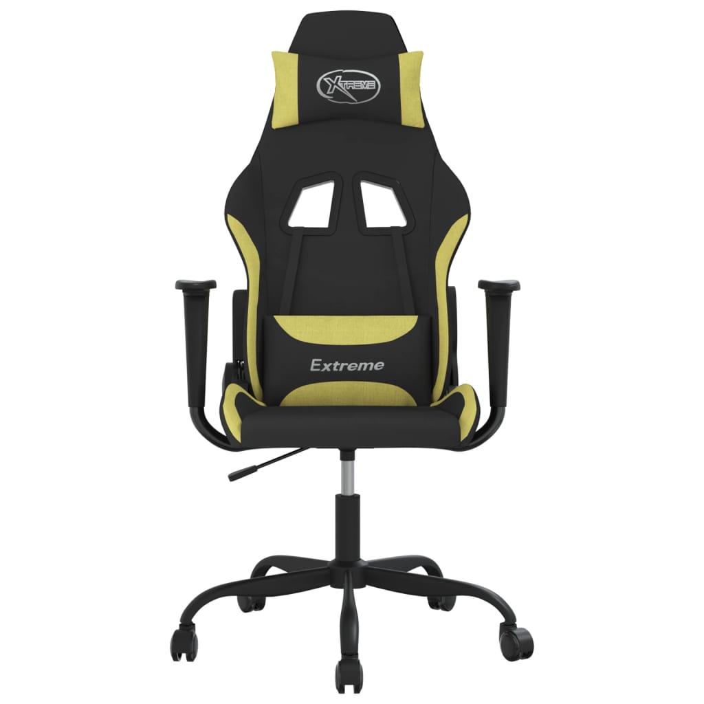 Gaming-Stuhl mit Massagefunktion Schwarz und Creme Stoff