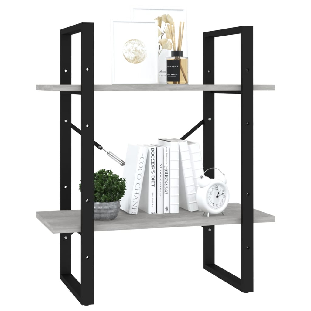 Bücherregal 2 Fächer Weiß 60x30x70 cm Holzwerkstoff