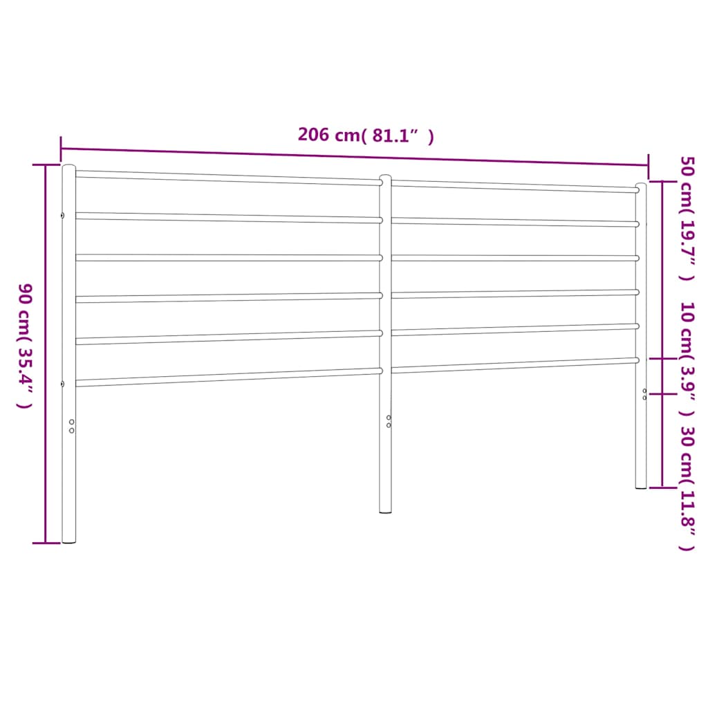 Ersatz-Kopfteil Metall Schwarz 80 cm