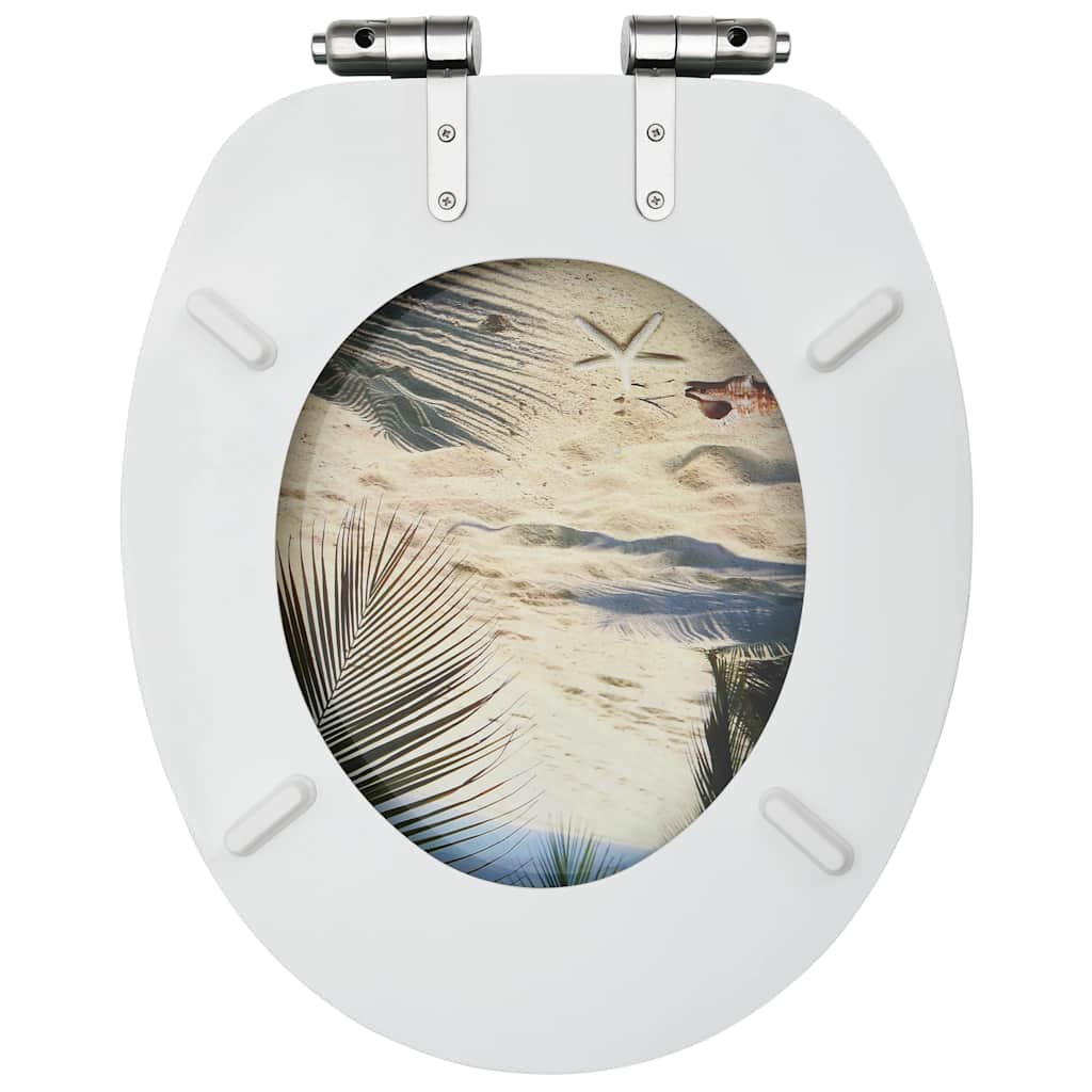 Toilettensitz MDF Deckel Schlichtes Design Weiß