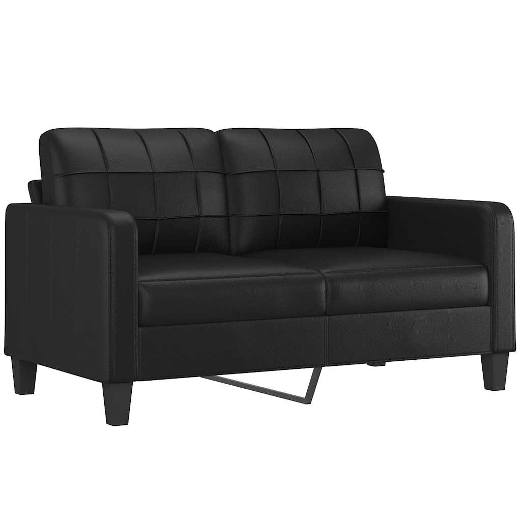 3-Sitzer-Sofa mit Zierkissen Schwarz 180 cm Kunstleder