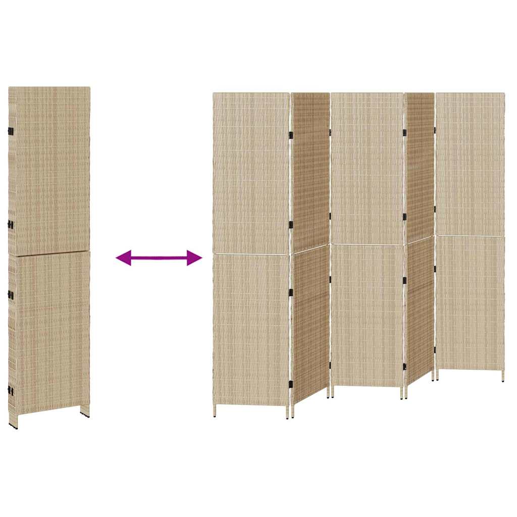 Raumteiler Schwarz 146 x 180 cm Poly-Rattan