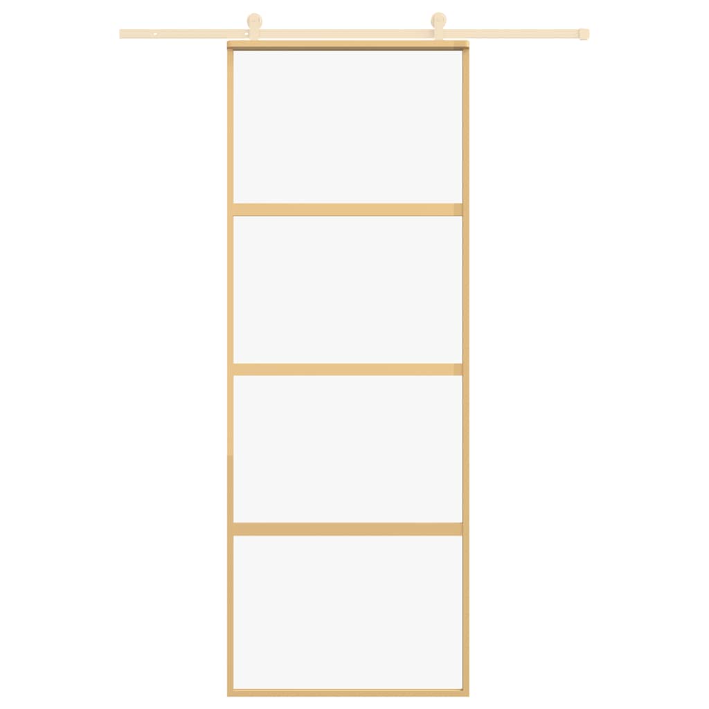 Schiebetür Aluminium und ESG Glas 90x205 cm Schwarz