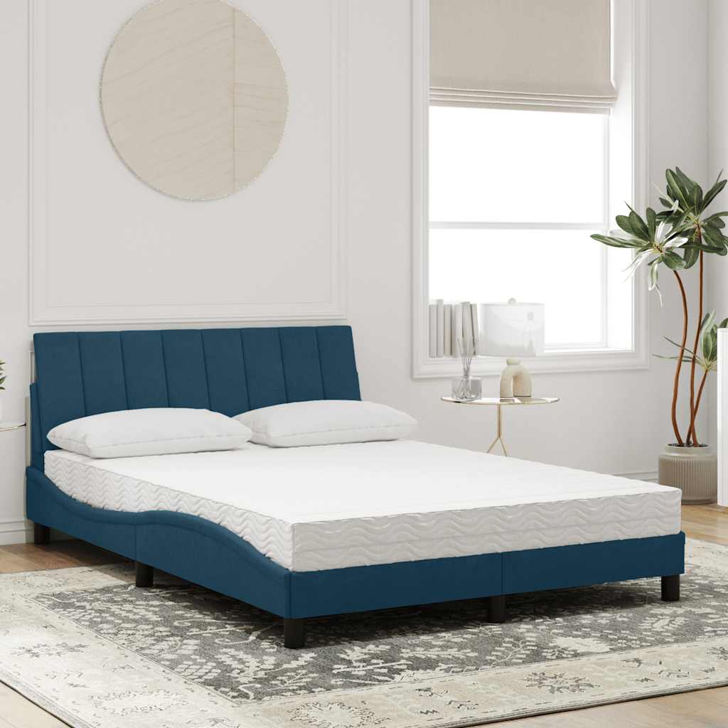 Bett mit Matratze "Hanko" Hellgrau 80x200 cm Samt