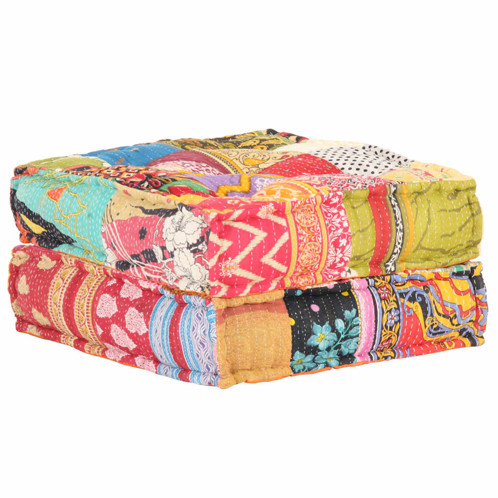 2-Sitzer Modularer Pouf Patchwork Stoff