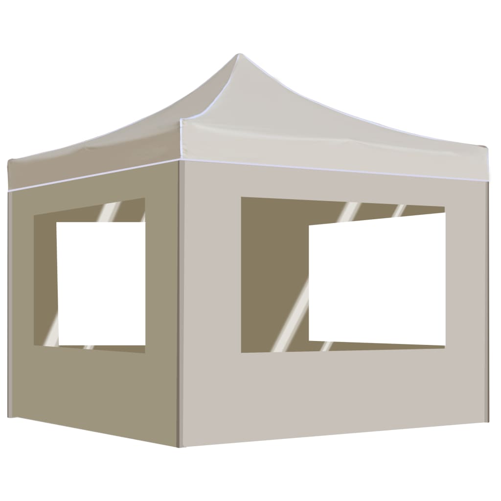Profi-Partyzelt Faltbar mit Wänden Aluminium 3×3m Weiß