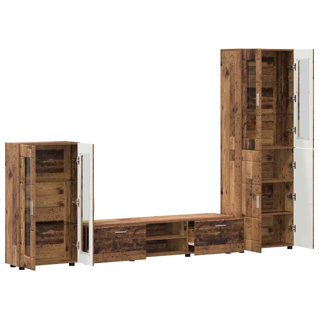 Highboard mit Regal FLORIN Weiß 60 x 35 x 182 cm Holzwerkstoff
