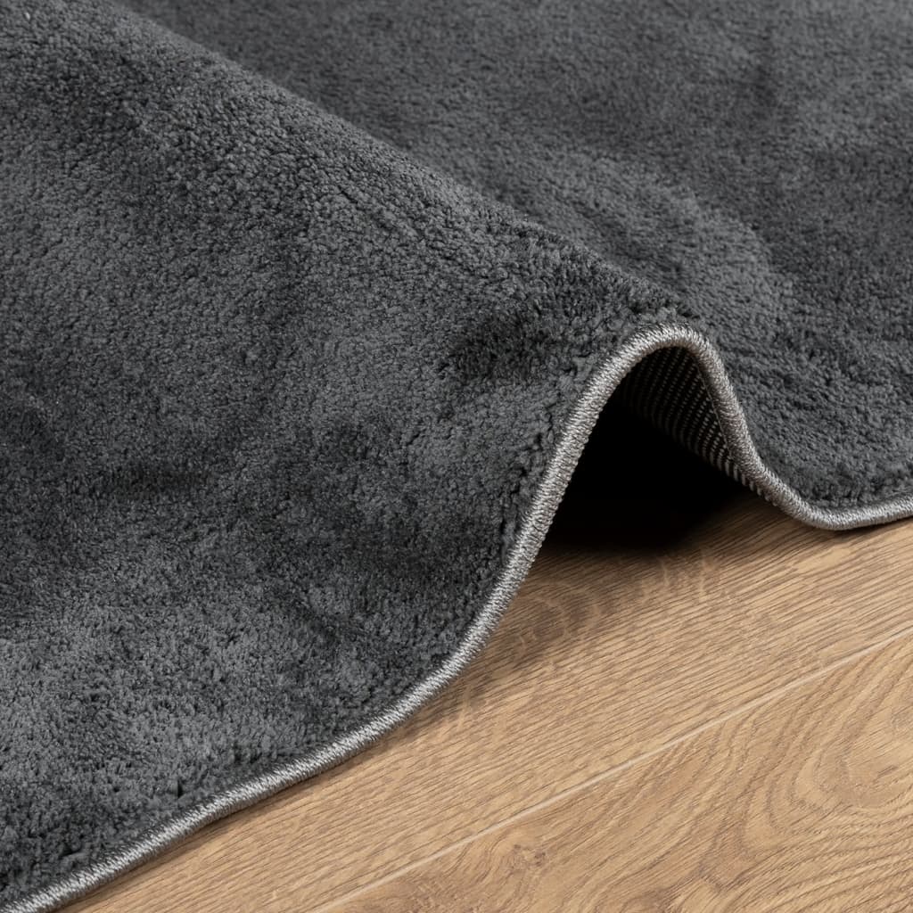 Teppich OVIEDO Kurzflor Anthrazit 120x120 cm
