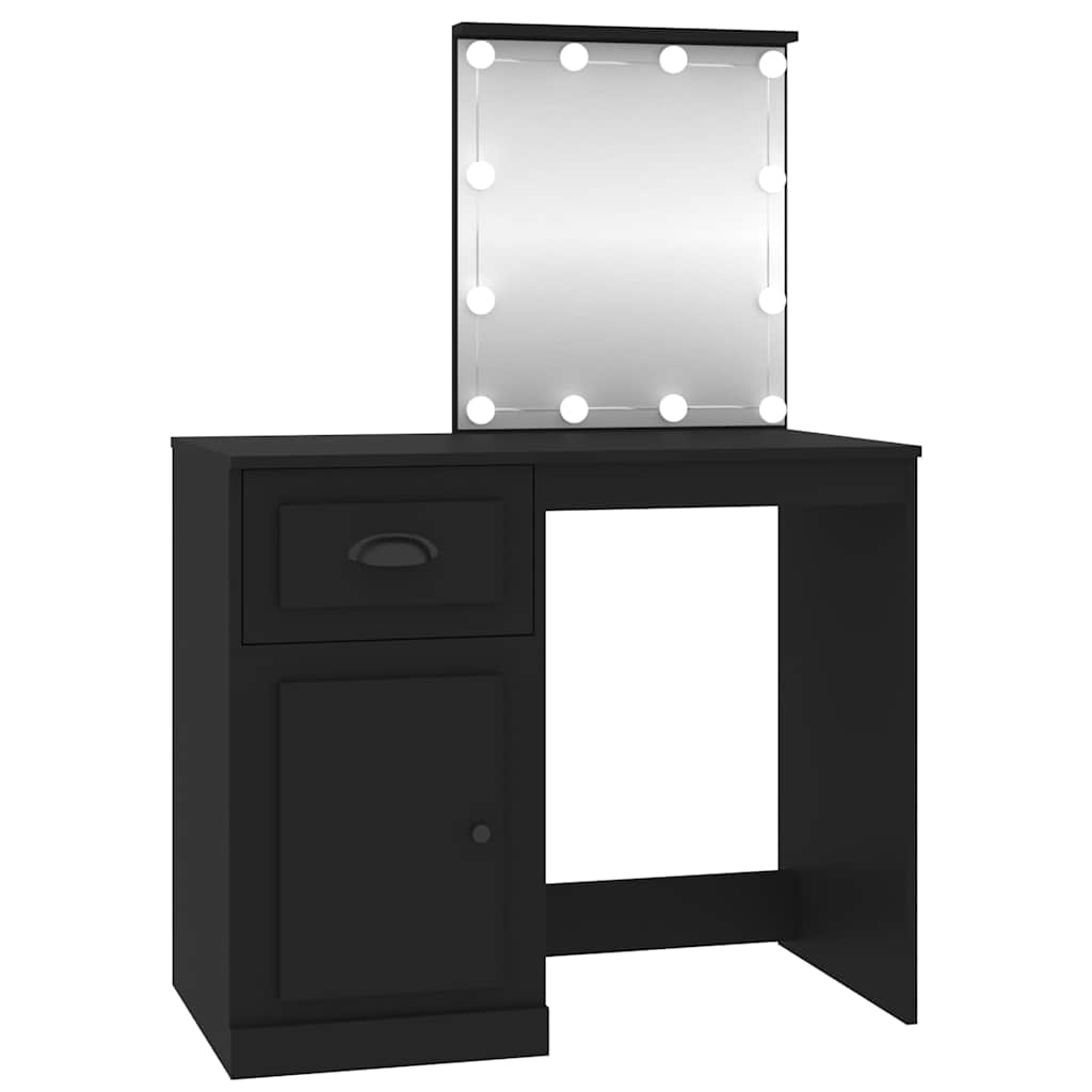 Schminktisch mit Spiegel Weiß 90x50x132,5 cm Holzwerkstoff