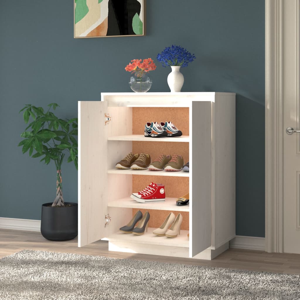 Schuhschrank 60x35x80 cm Massivholz Kiefer