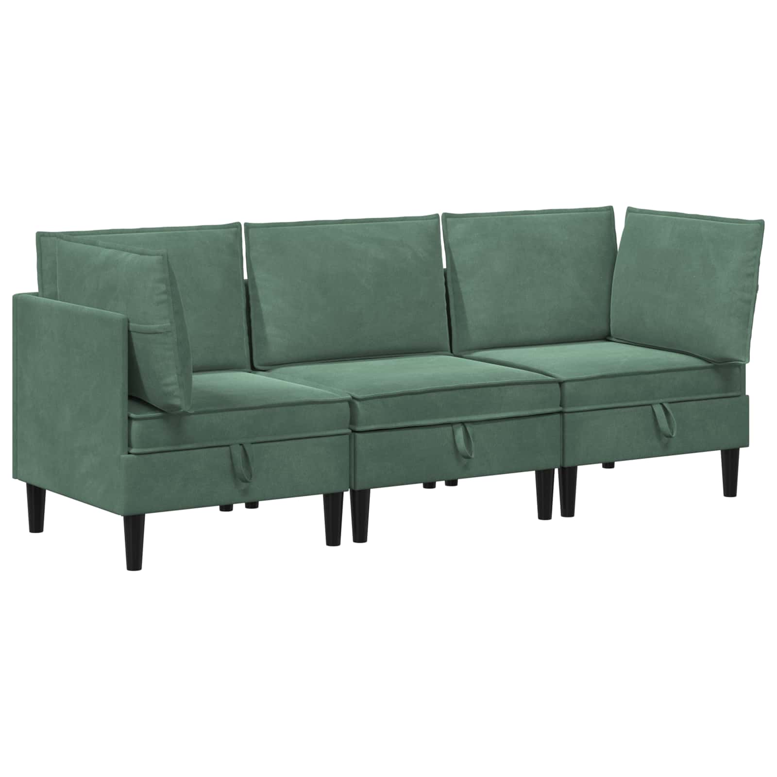 Wohnzimmergarnitur mit Kissen mit Speicher 3 pcs Hellgrau Samt