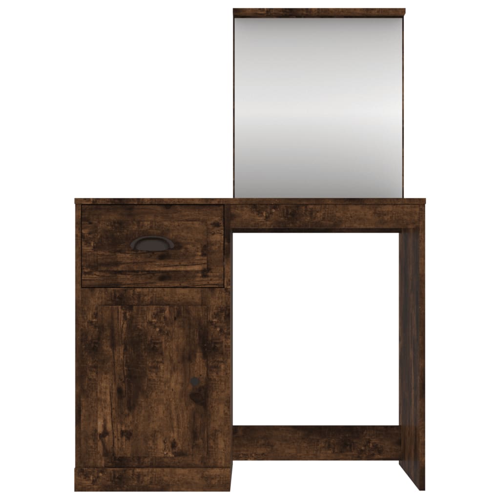 Schminktisch mit Spiegel Weiß 90x50x132,5 cm Holzwerkstoff