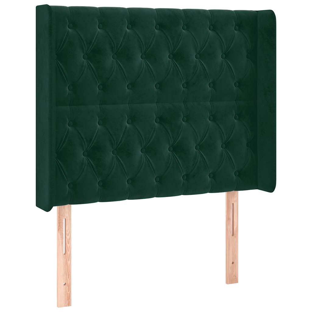 Kopfteil mit Ohren Dunkelblau 93x16x78/88 cm Samt