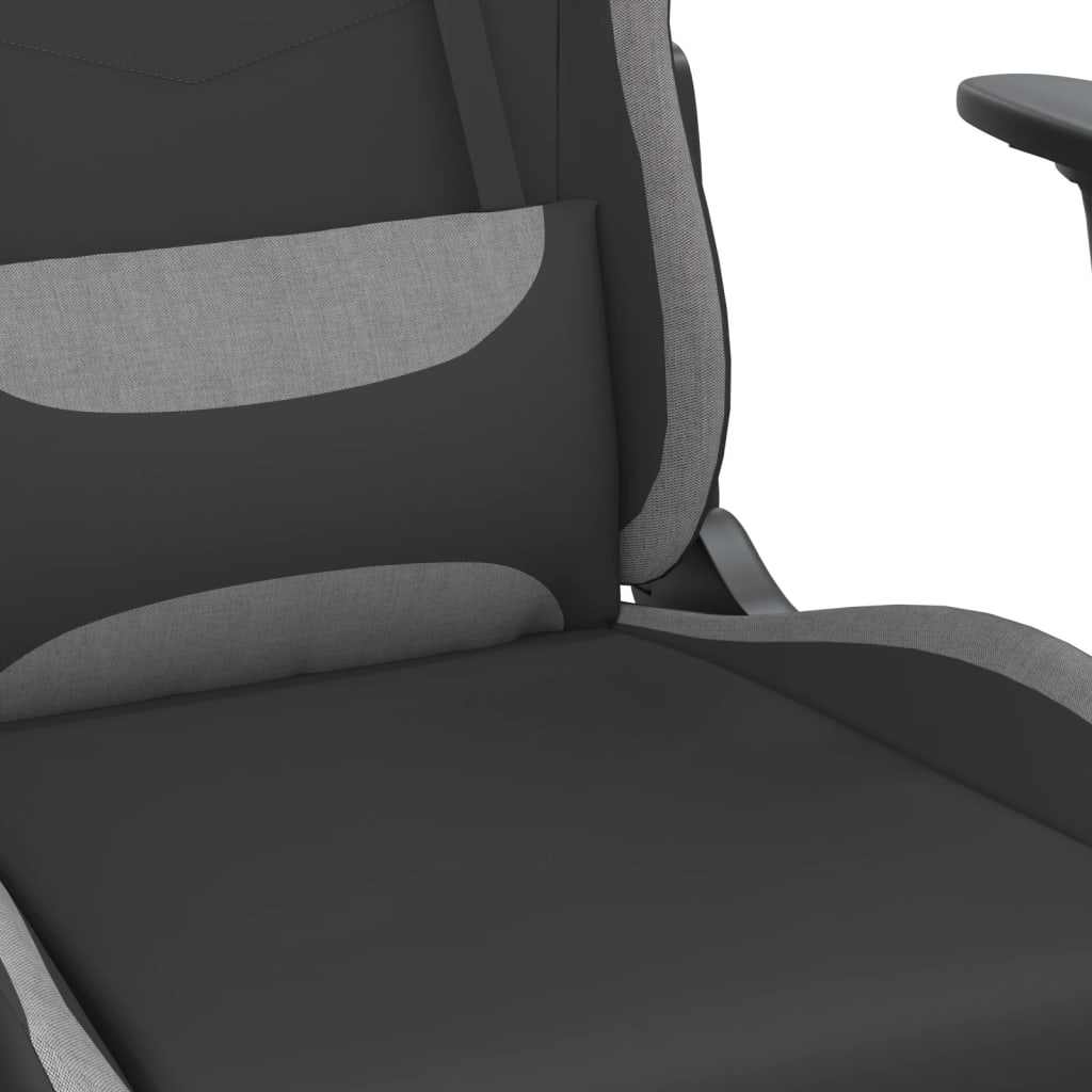 Gaming-Stuhl mit Massagefunktion Schwarz und Creme Stoff