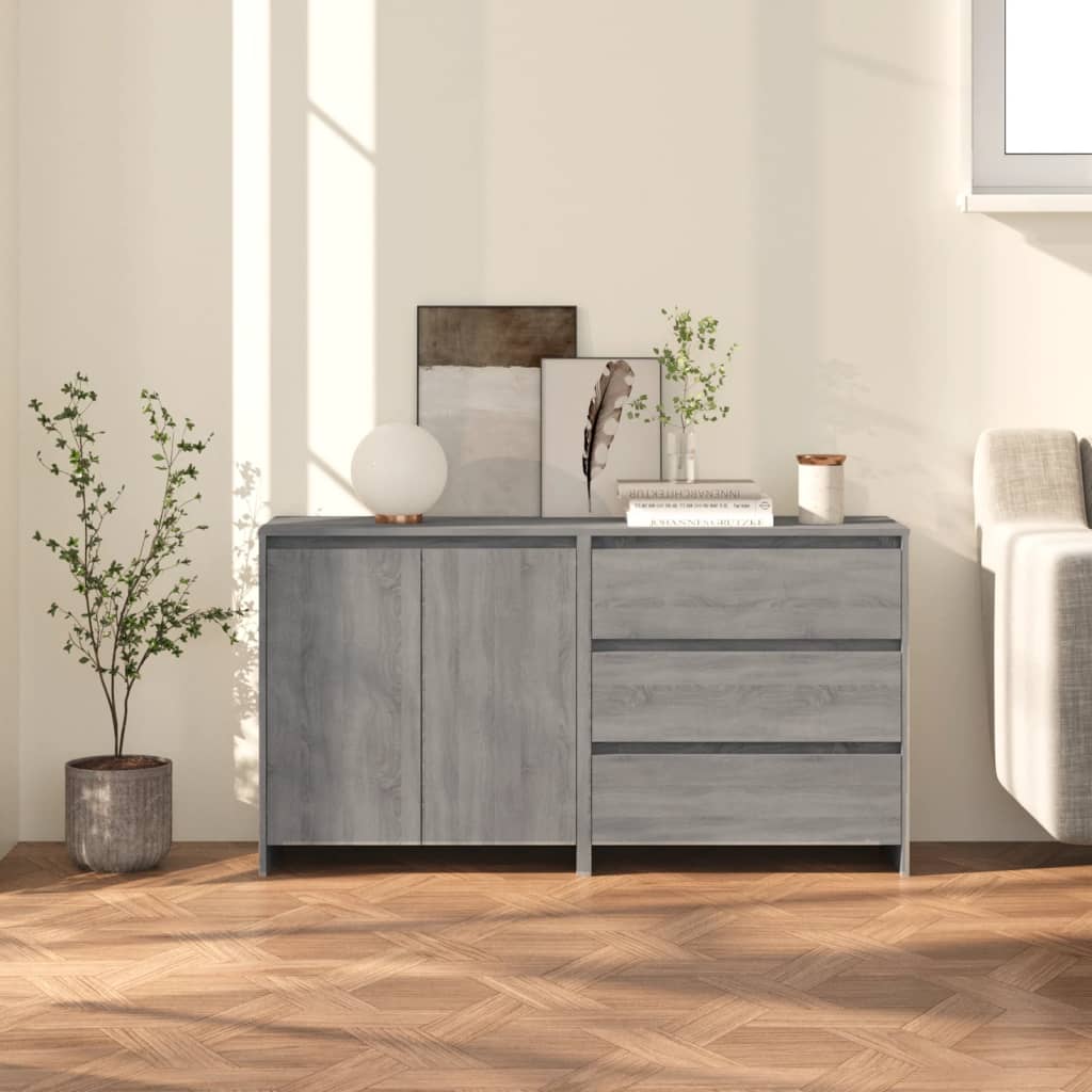 2-tlg. Sideboard Weiß Holzwerkstoff