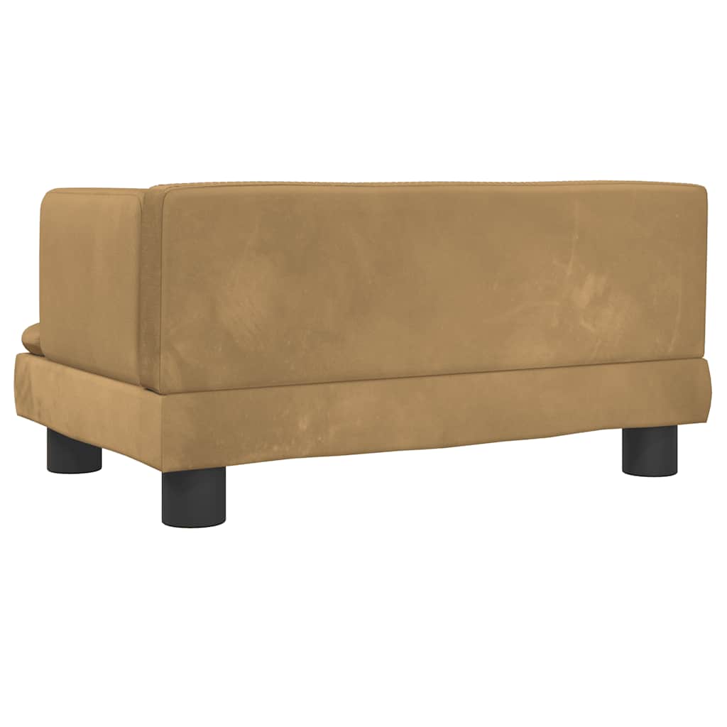 Kindersofa Blau 80x45x30 cm Samt