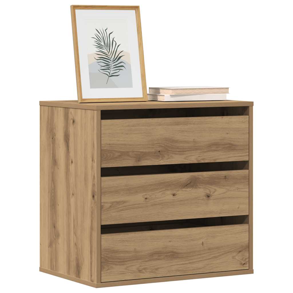 Schubladenschrank Schwarz Eichen-Optik 41 x 40 x 58 cm