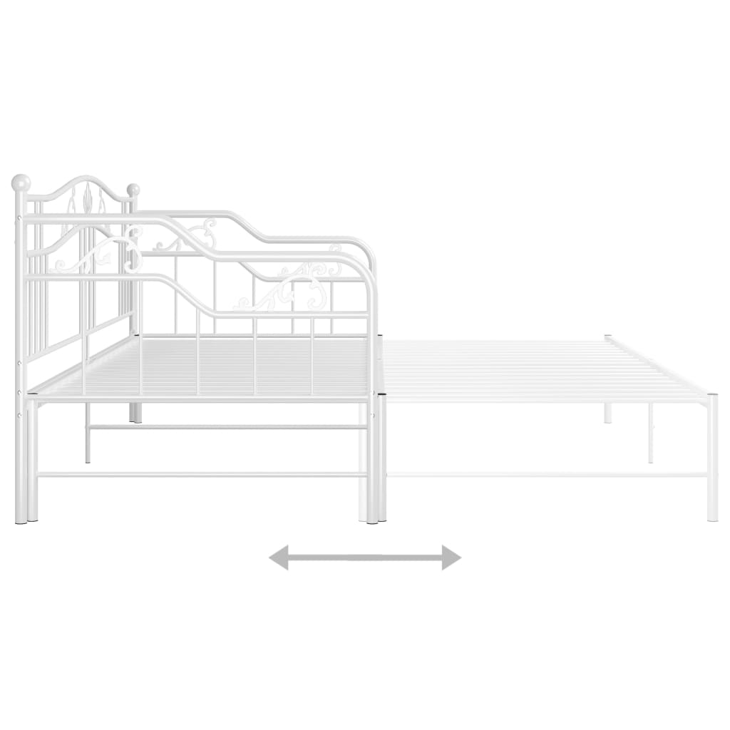 Ausziehsofa Bettgestell Schwarz Metall 90x200 cm