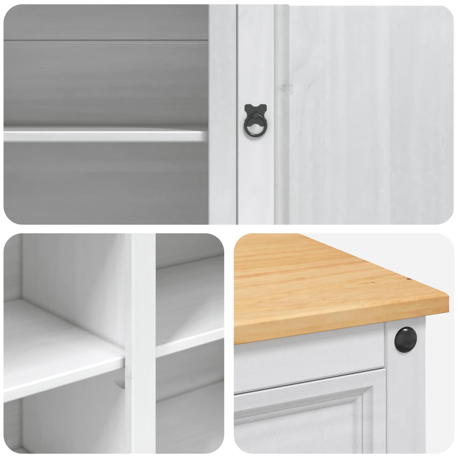 Küchentrolley 2 pcs Honigwachs 112 x 70 x 91,5 cm Massiv-Kiefer