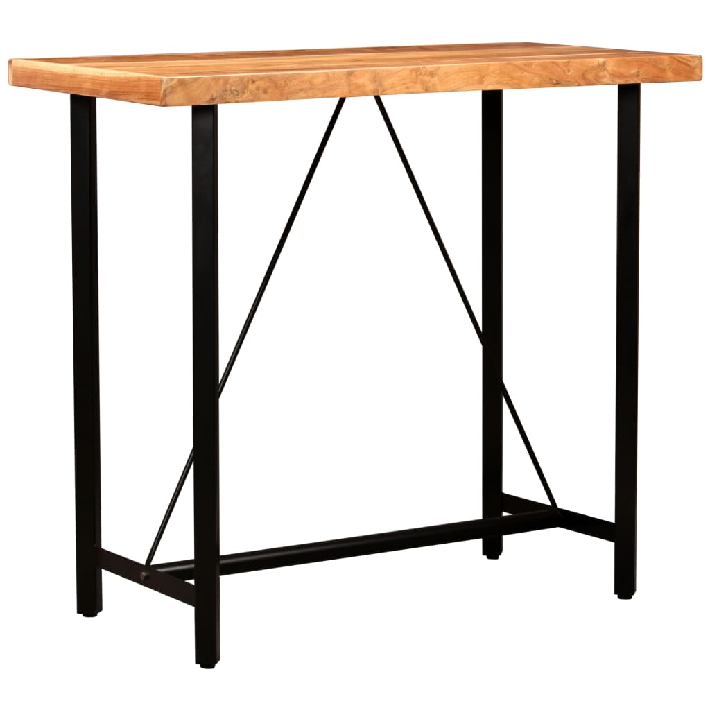 5-tlg. Bar-Set Recyceltes Massivholz und Echtleder