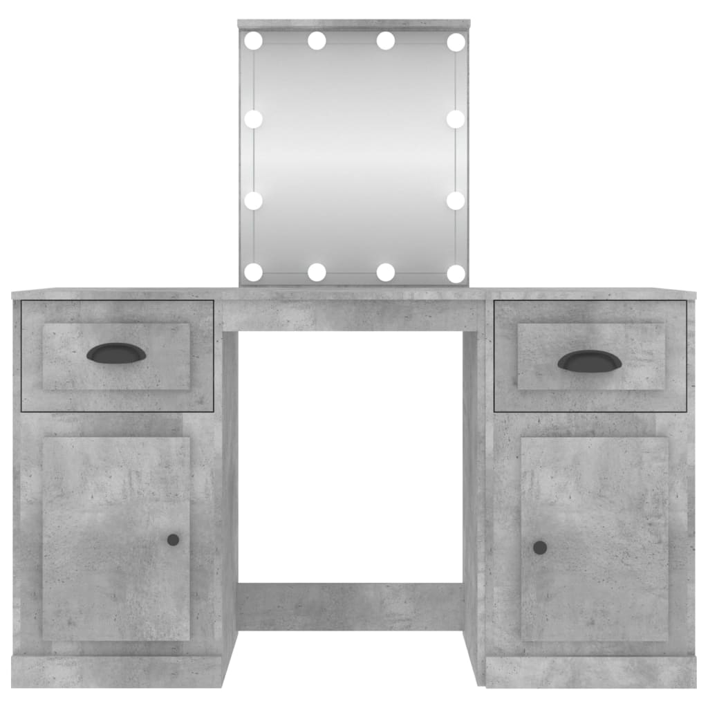 Schminktisch mit LED-Leuchten Sonoma-Eiche 130x50x132,5 cm