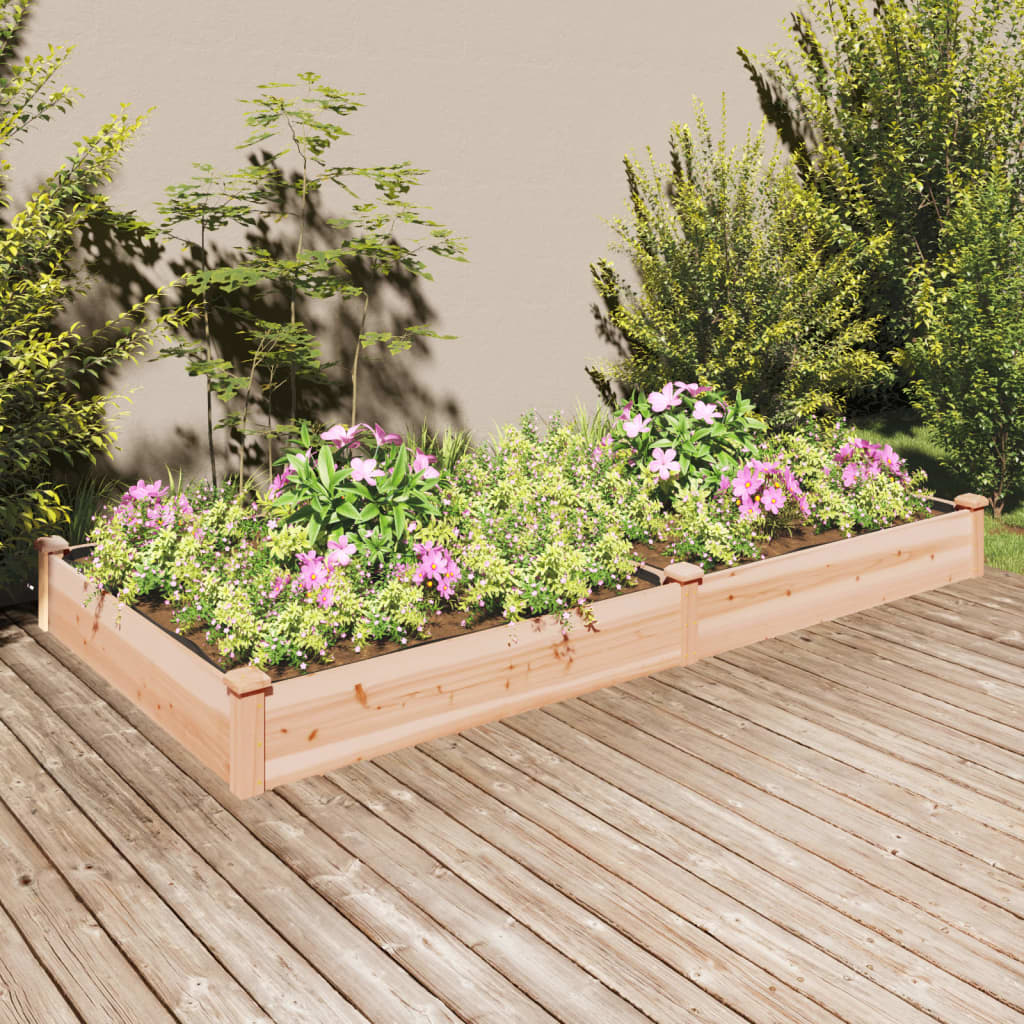 Hochbeet mit Einsatz Grau 120x45x25 cm Massivholz Tanne