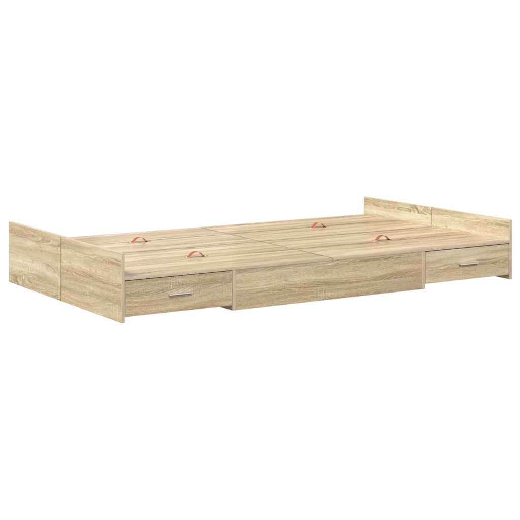Aufbewahrungsbettgestell Weiß 200 x 200 cm Holzwerkstoff