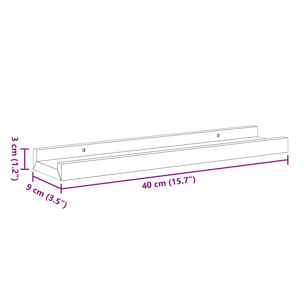 Bilderleisten 2 Stk. Weiß 80x9x3 cm MDF