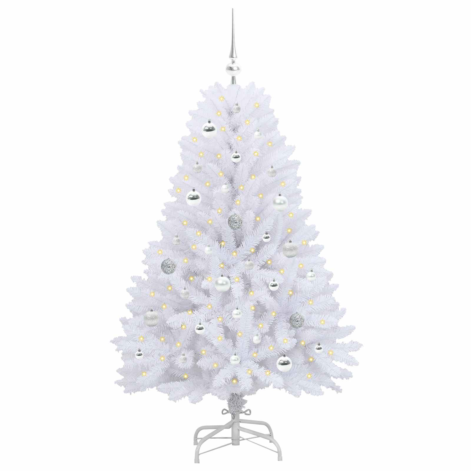 Künstlicher klappbarer Weihnachtsbaum Weiß 120 cm PVC und Stahl