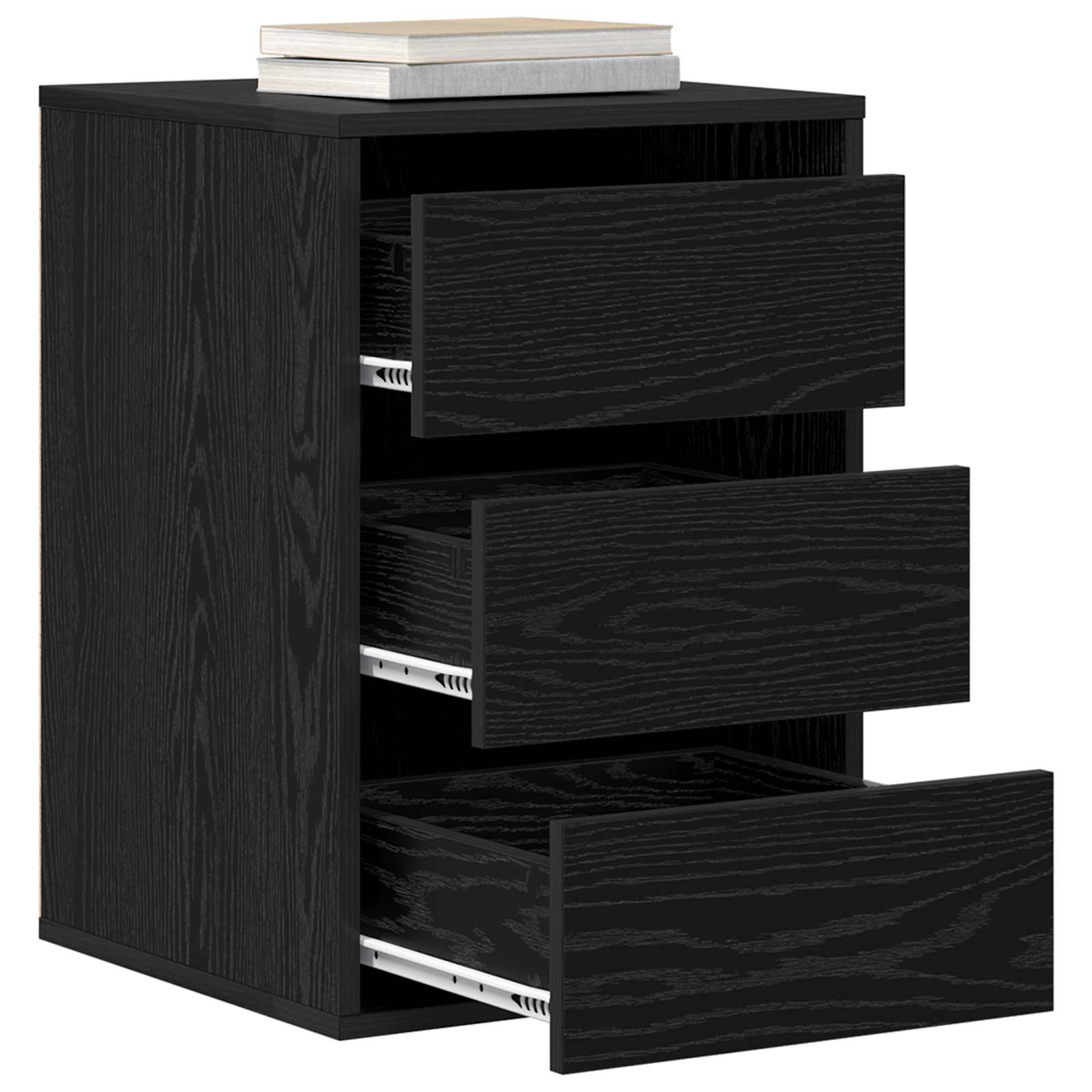Schubladenschrank Schwarz Eichen-Optik 41 x 40 x 58 cm