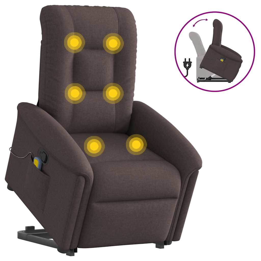 Massagesessel mit Aufstehhilfe Hellgrau Stoff