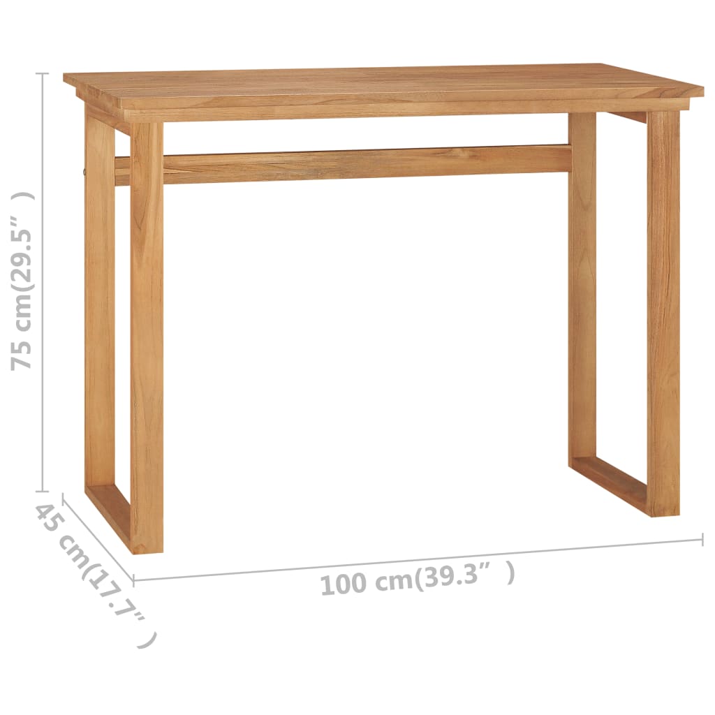 Schreibtisch 120x45x75 cm Massivholz Teak
