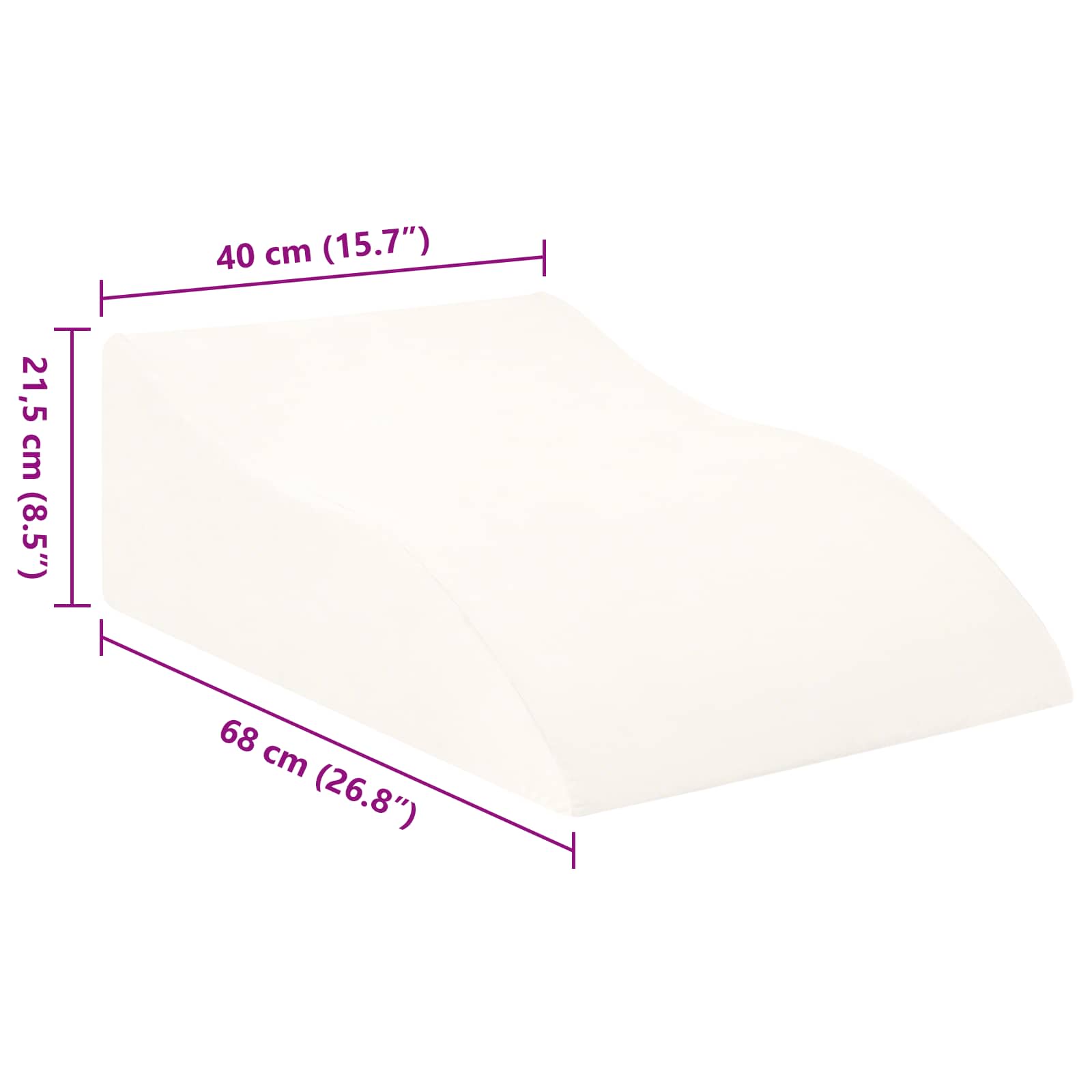 Beinkissen Weiß 68 x 41 x 24 cm PU-Schaum