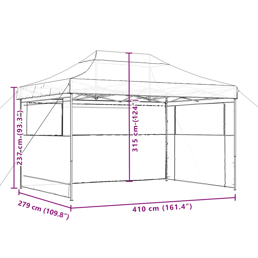 Partyzelt Faltbar Pop-Up Beige 410x279x315 cm