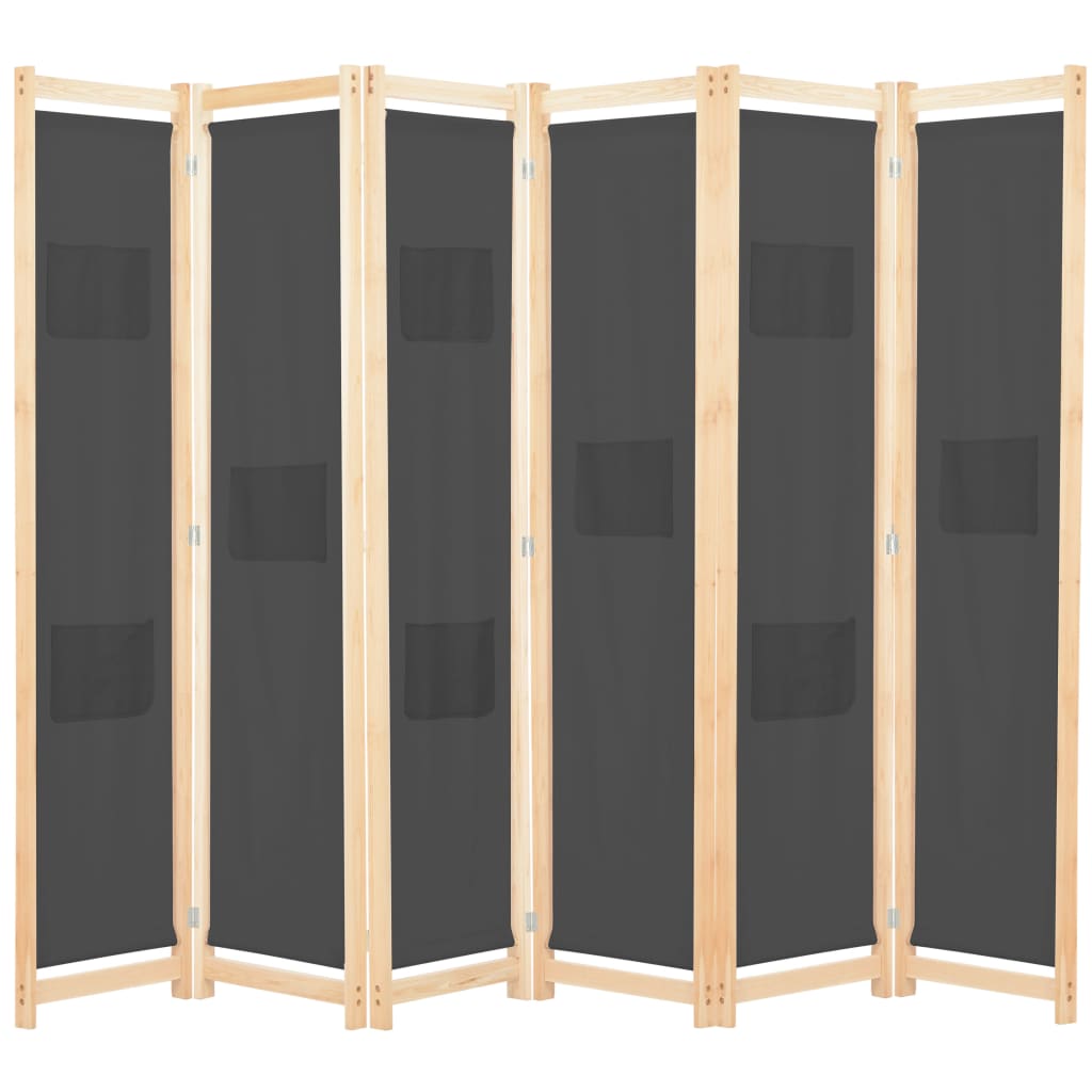 5-teiliger Raumteiler Creme 200 x 170 x 4 cm Stoff