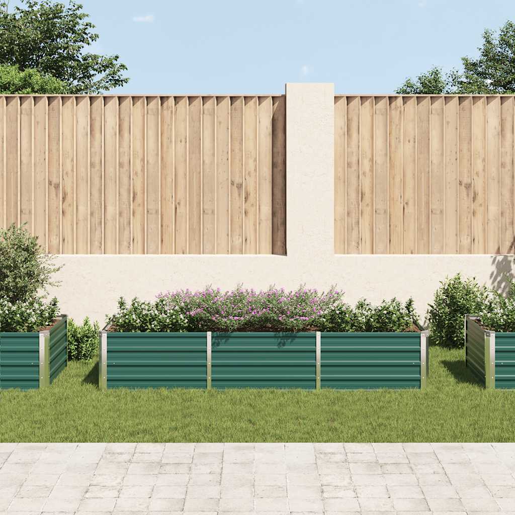 Garten-Hochbeet Verzinkter Stahl 240x80x77 cm Grün