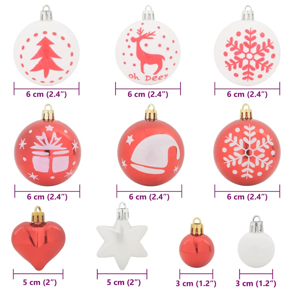 Weihnachtskugel-Set 40 pcs Gold und Rot Kunststoff