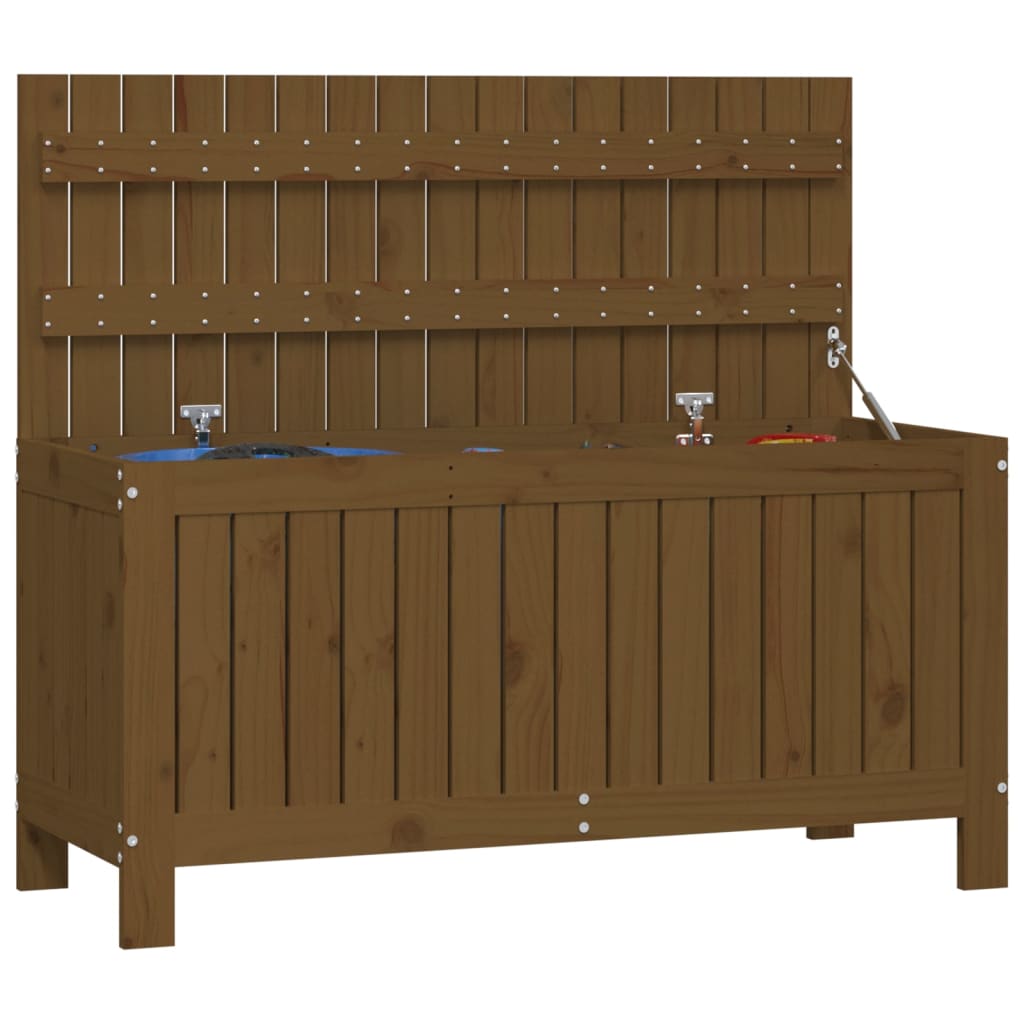Gartentruhe Grau 76x42,5x54 cm Massivholz Kiefer