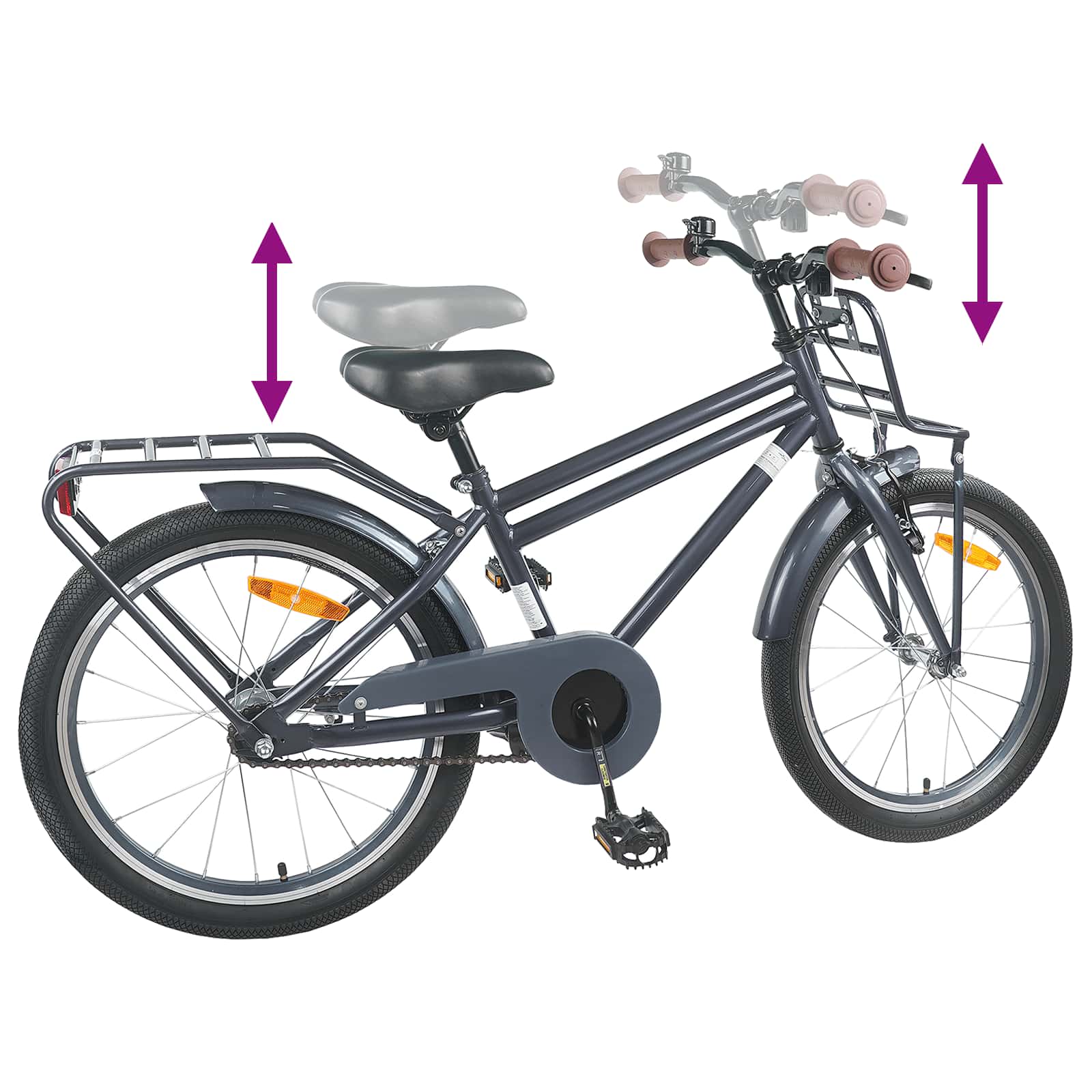 Kinderfahrrad 12 Zoll für 2-4 Jahre alt Schwarz