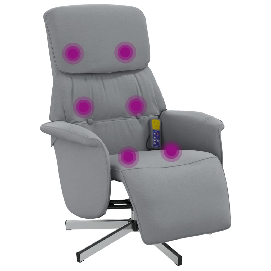 Massagesessel mit Fußteil Braun Stoff