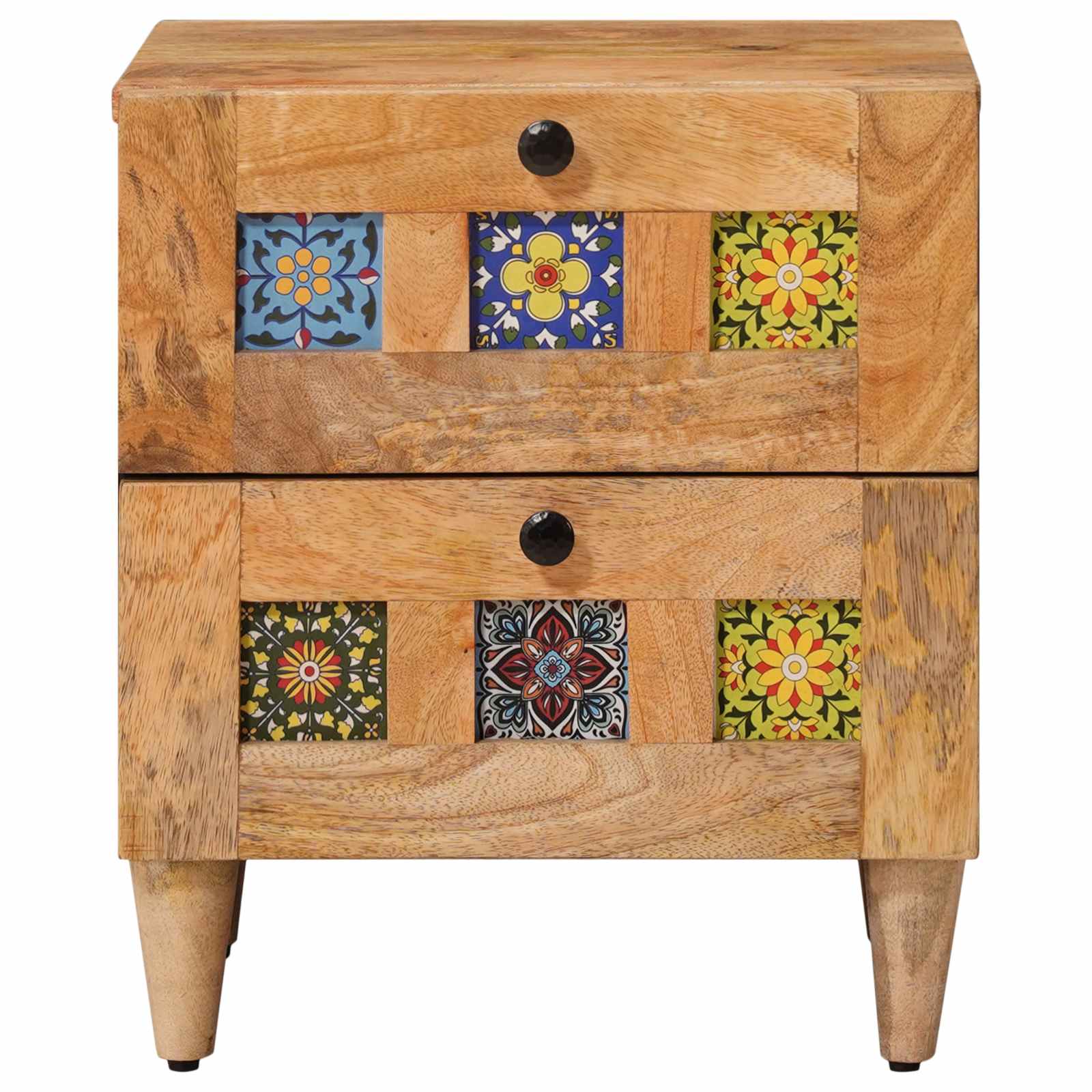 Nachttisch Braun 40 x 33 x 46 cm Massivholz Mango