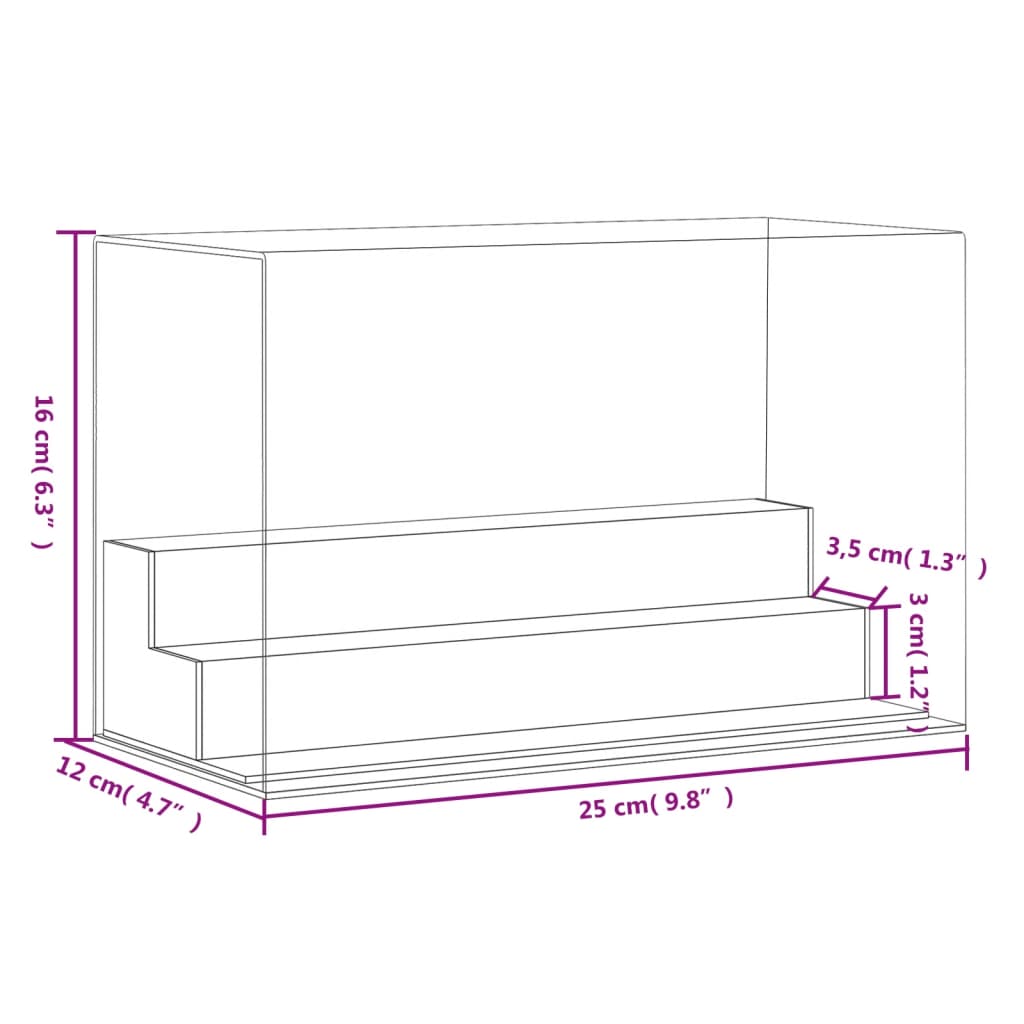 Vitrine Transparent 19,5x8,5x8,5 cm Acryl