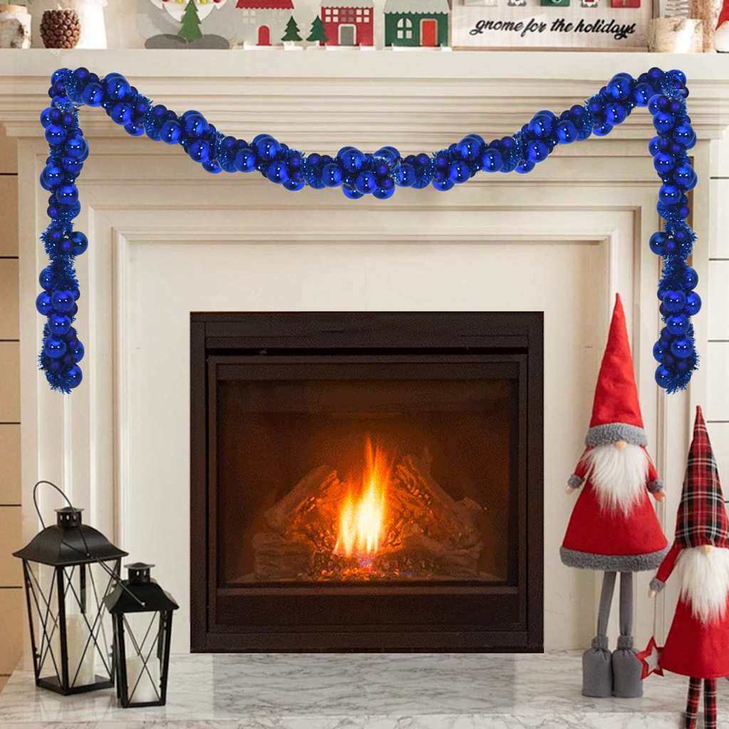 Weihnachtskugelgirlande Schwarz 186 cm Polystyrol