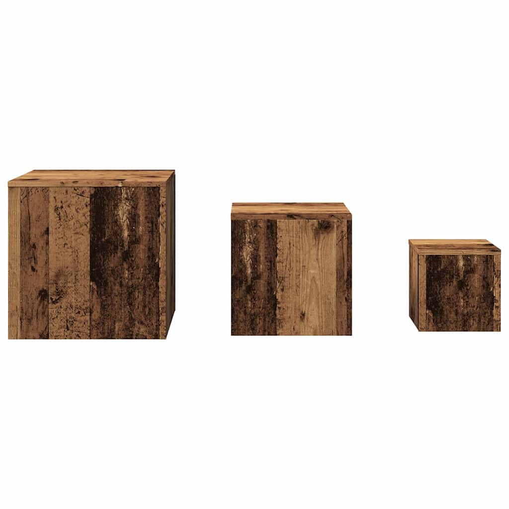 Beistelltische 3 Stk. Weiß Holzwerkstoff