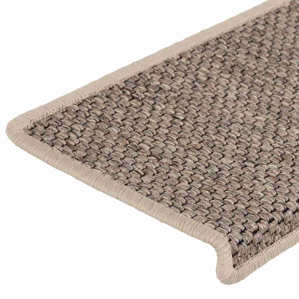 Treppenmatten Selbstklebend Sisal-Look 15 Stk. 65x21x4 Platina