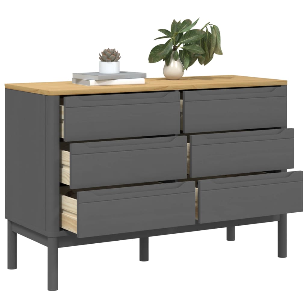 Kommode FLORO Wachsbraun Massivholz Kiefer