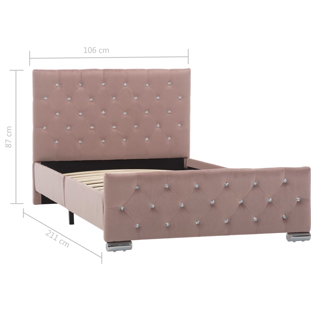 Bettgestell Grau Samt 120x200 cm