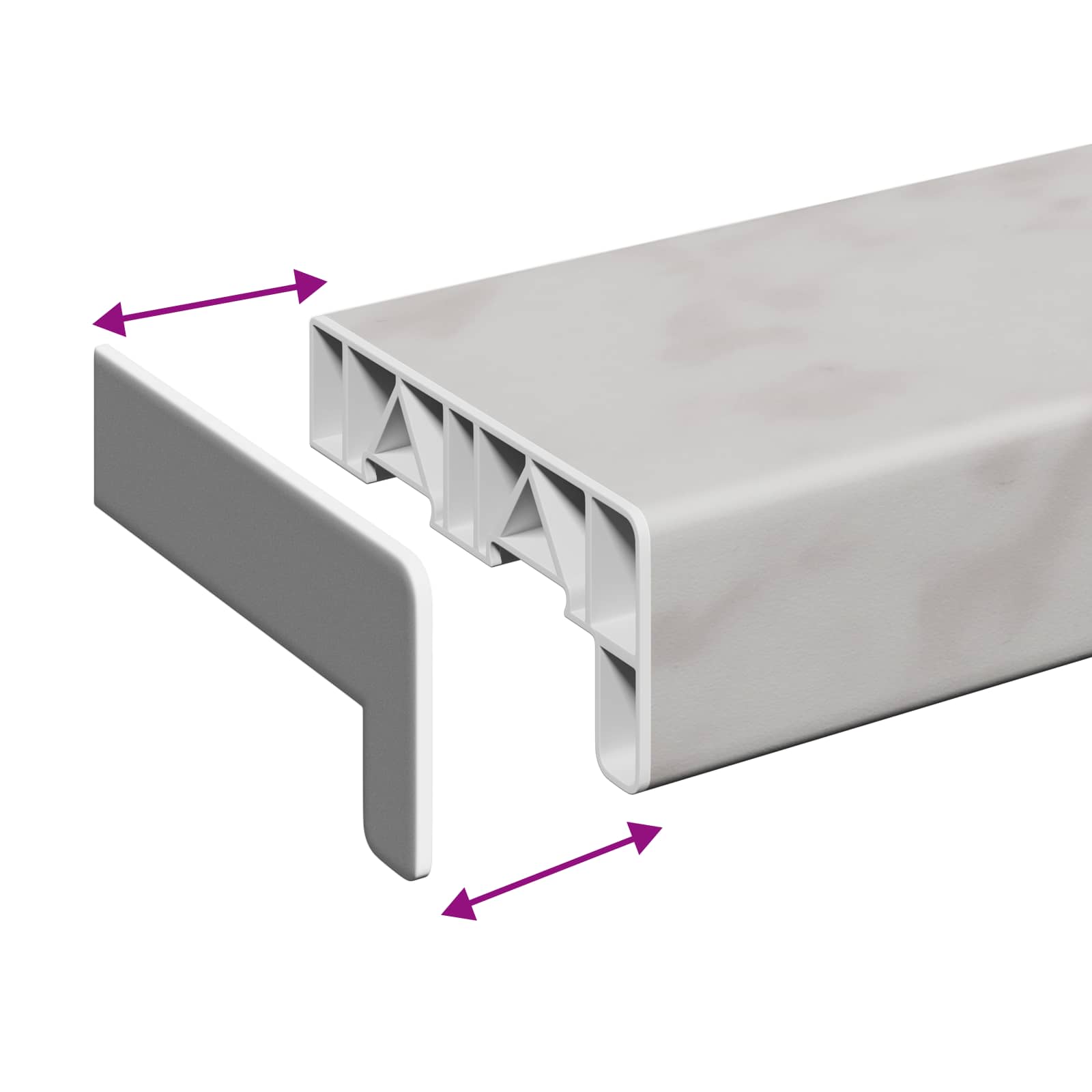 Fensterbank Weiß 60 x 10 x 4,5 cm PVC