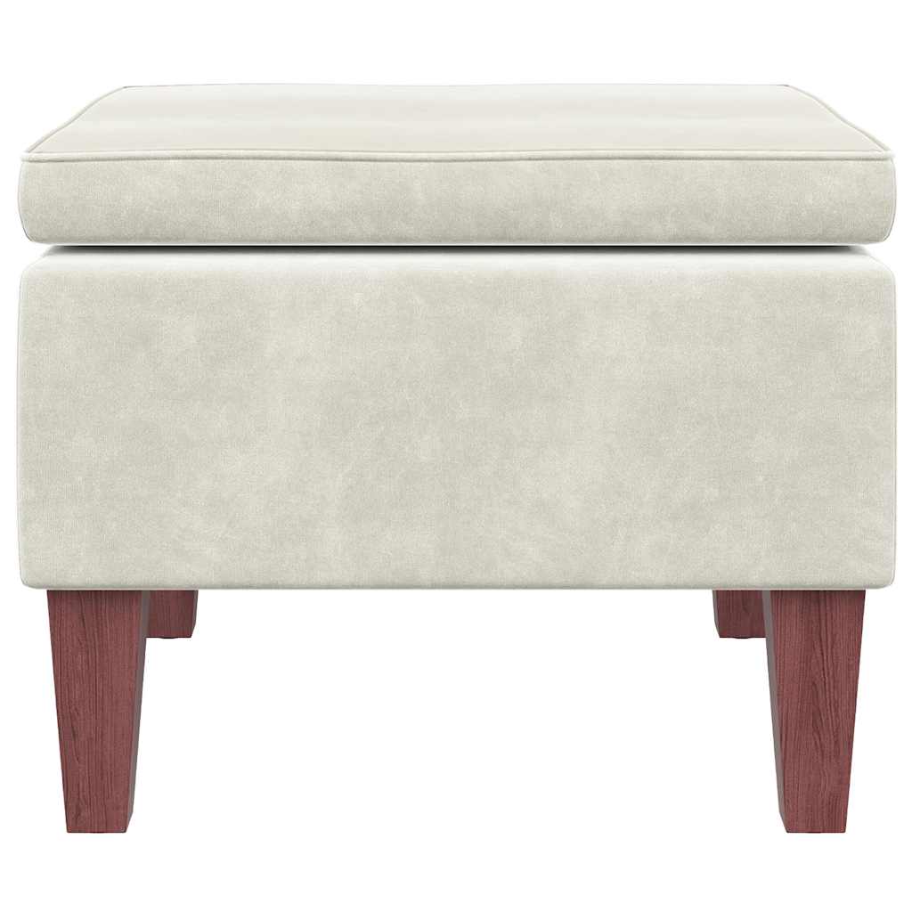 Hocker mit Holzbeinen Dunkelgrau Samt