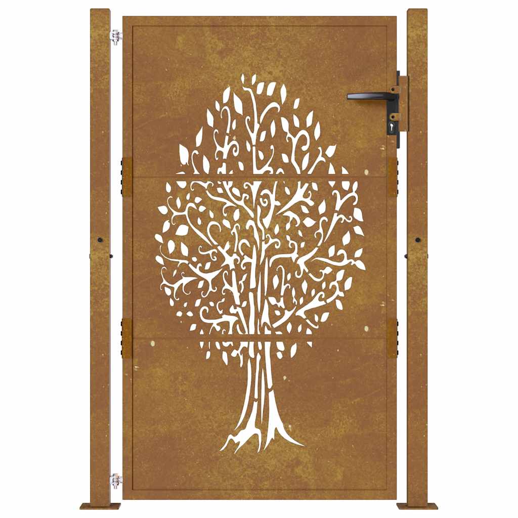Gartentor 100x75 cm Cortenstahl Baumdesign